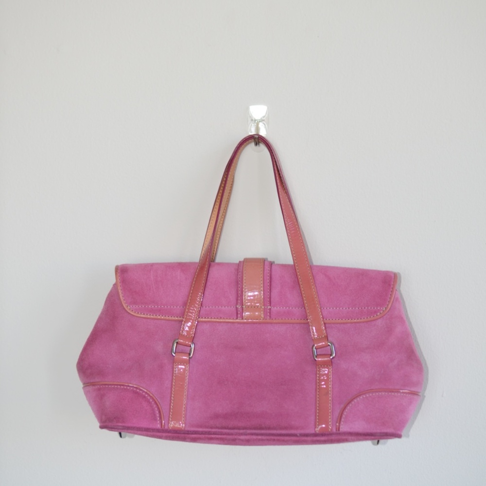VINTAGE COACH PINK SUEDE BAG - Picture 3 of 5